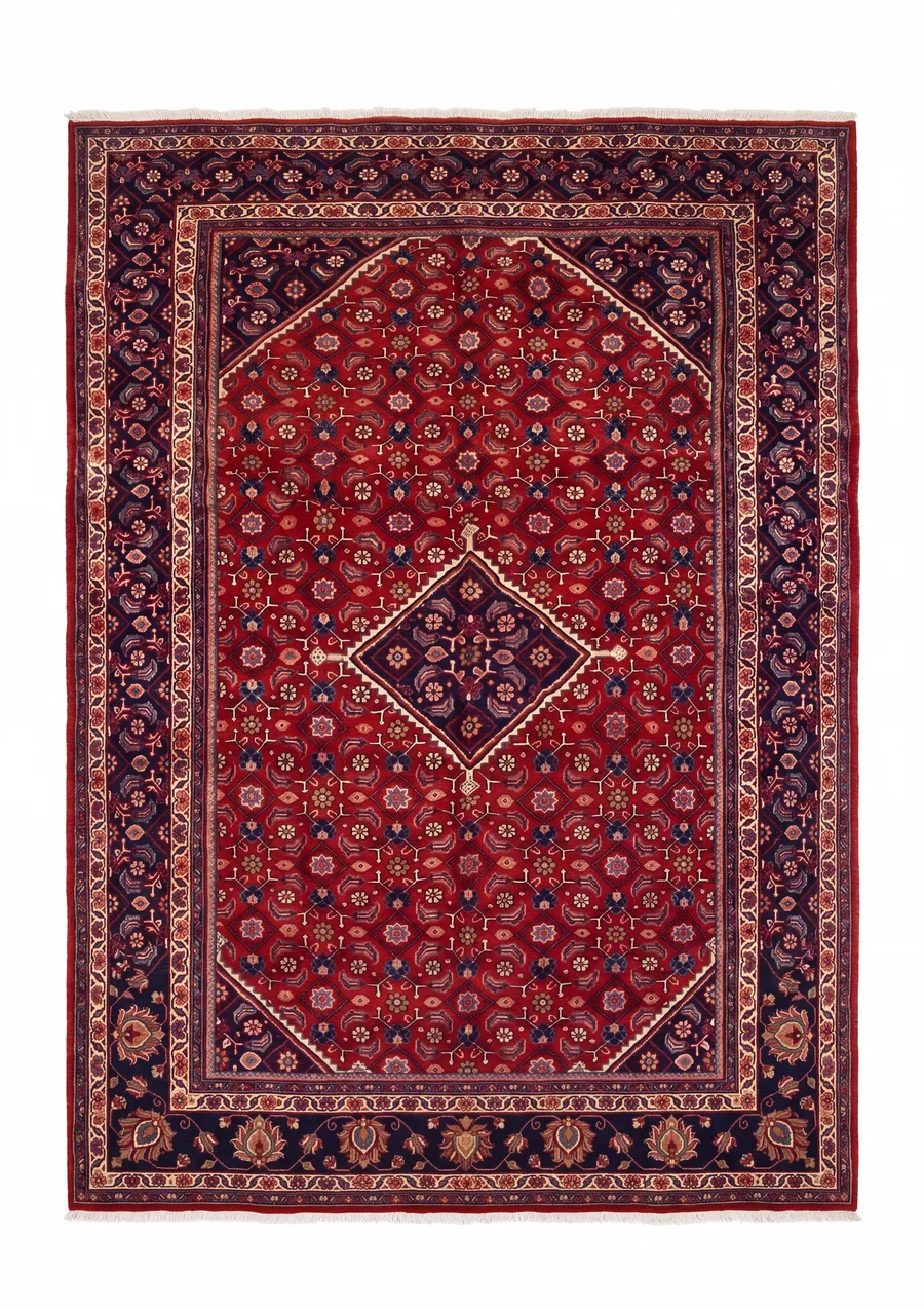 Bijar All-Over Herati Crimson, Bijar, Kurdistan Province, Iran persian rug, in crimson red, Wool, 213 × 305 cm (7'0" × 10'0"), Nasim Carpets Malaysia — view 1