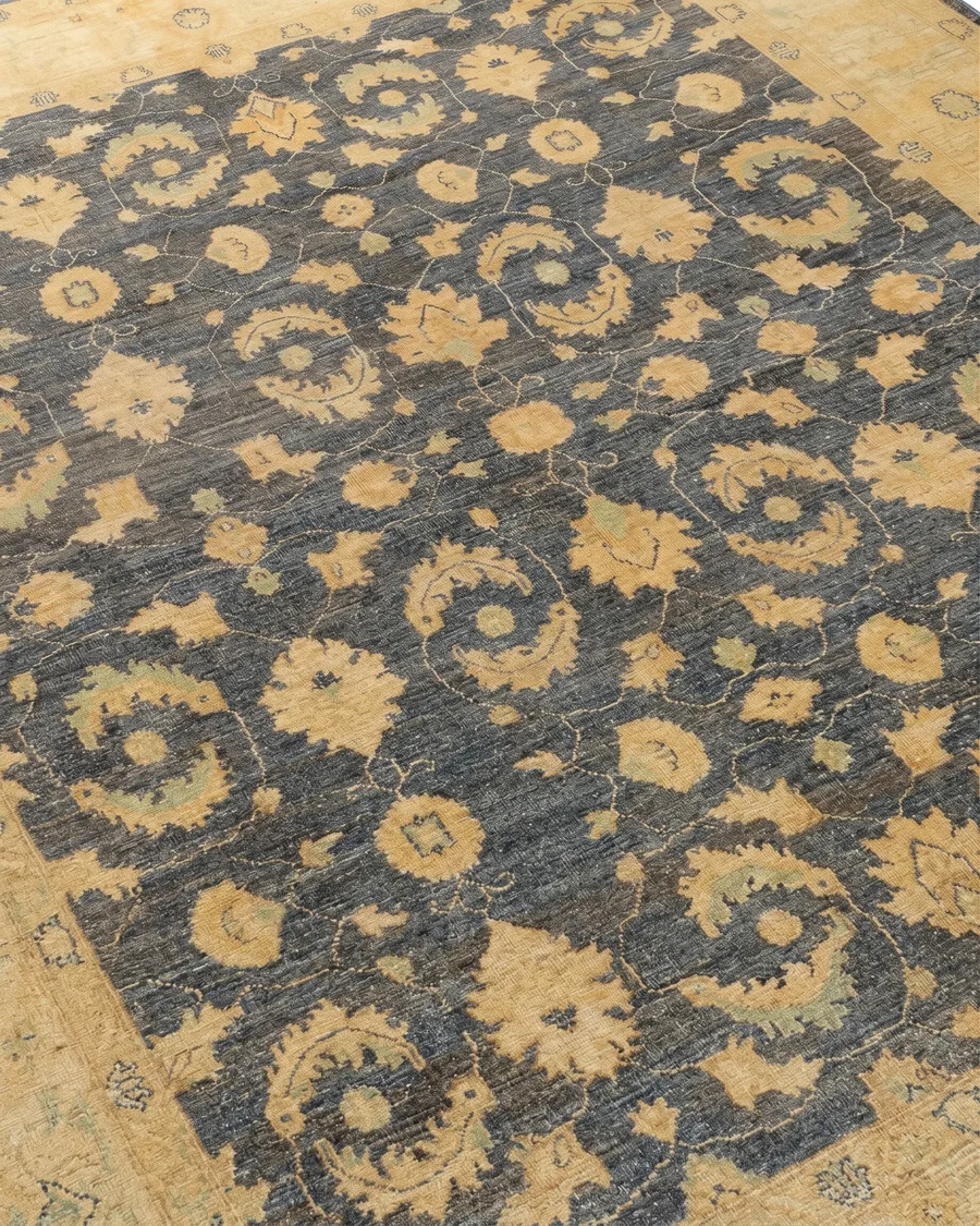 Chobi Ziegler All-Over Charcoal Gold, Peshawar, Pakistan (Chobi Ziegler tradition) persian rug, in charcoal slate, Wool, 251 × 305 cm (8'3" × 10'0"), Nasim Carpets Malaysia — view 3
