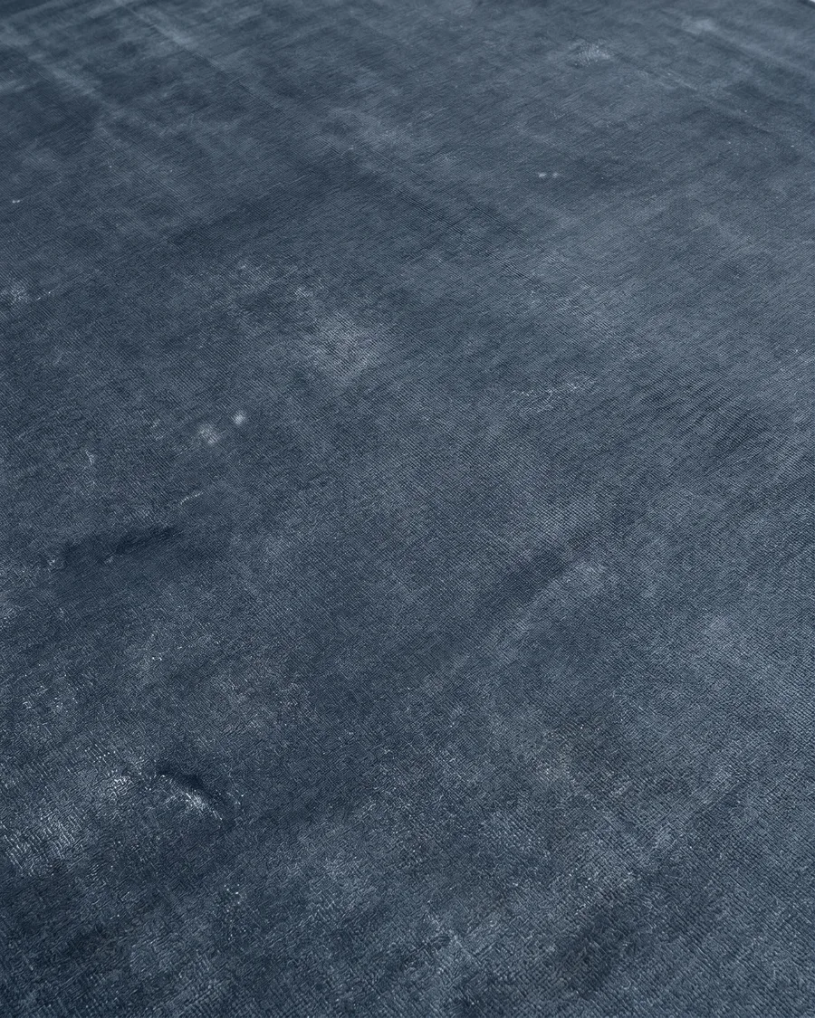 Contemporary Solid Slate Blue, India (contemporary export production) modern rug, in slate blue, Bamboo Silk, 206 × 305 cm (6'9" × 10'0"), Nasim Carpets Malaysia — view 3