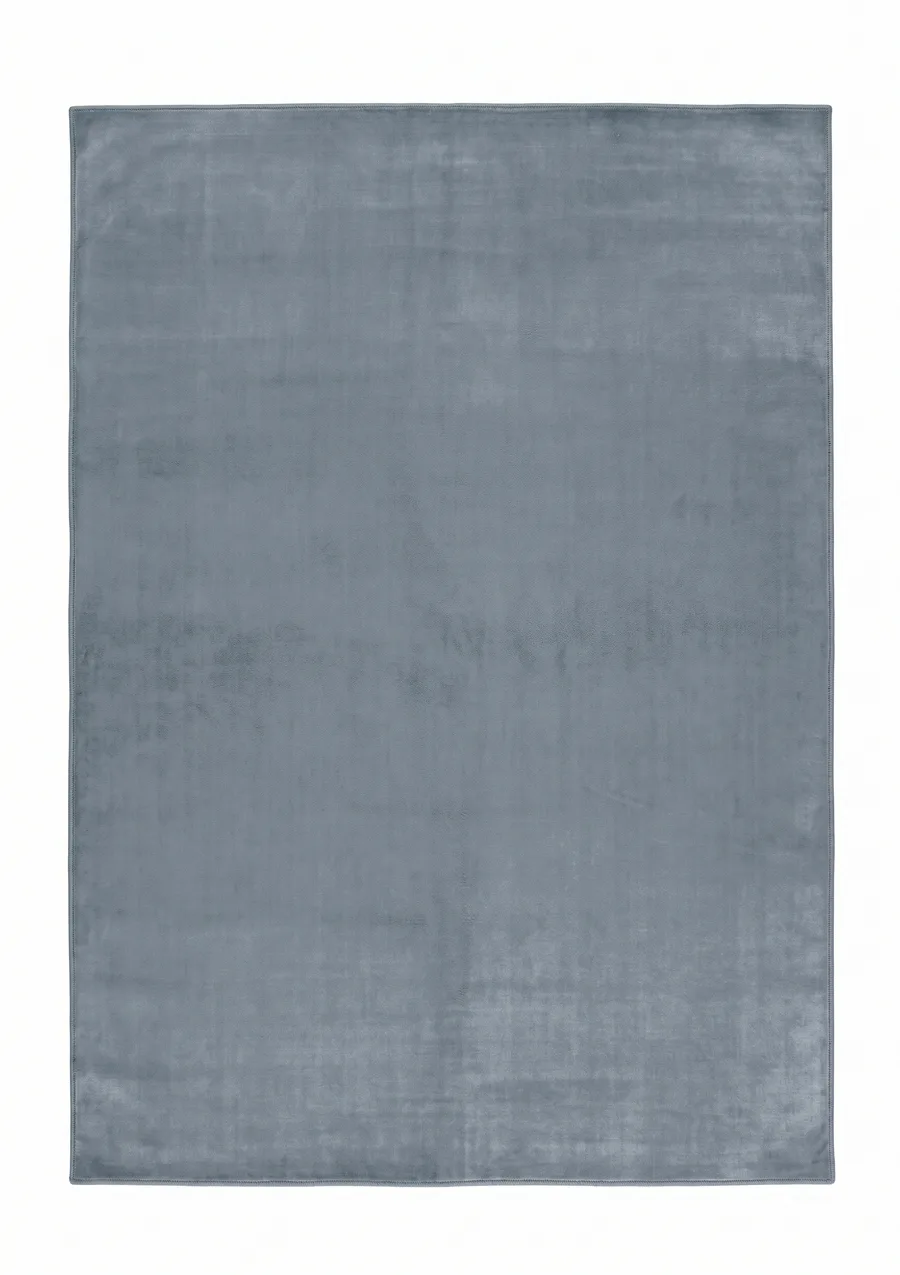 Contemporary Solid Slate Blue, India (contemporary export production) modern rug, in slate blue, Bamboo Silk, 213 × 305 cm (7'0" × 10'0"), Nasim Carpets Malaysia — view 1