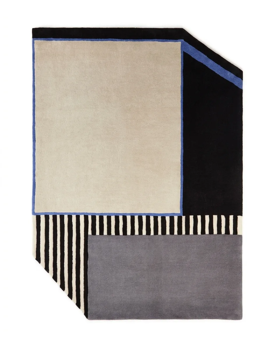 Frame on Frame, Nasim Custom Studio bespoke rug, NZ Wool & Bamboo Silk, 91 × 152 cm (3'0" × 5'0"), Nasim Carpets Malaysia — view 1