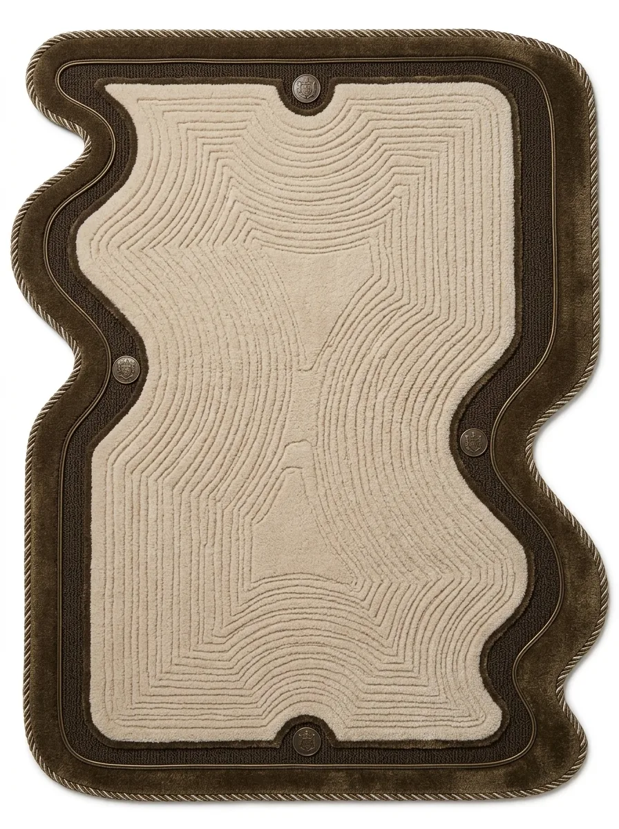 Ginger, Nasim Custom Studio bespoke rug, NZ Wool & Bamboo Silk, 91 × 152 cm (3'0" × 5'0"), Nasim Carpets Malaysia — view 1