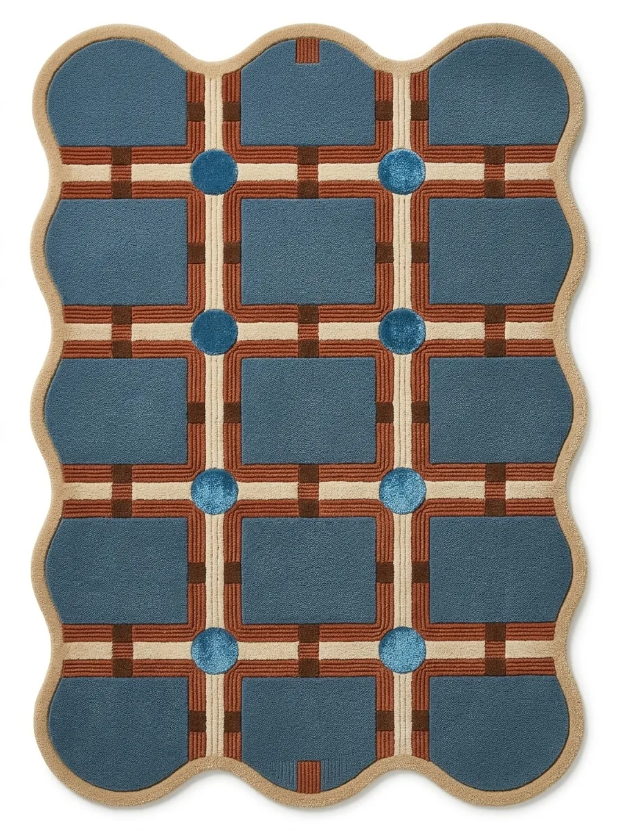 Lattice Garden, Nasim Custom Studio bespoke rug, NZ Wool & Bamboo Silk, 91 × 152 cm (3'0" × 5'0"), Nasim Carpets Malaysia — view 1