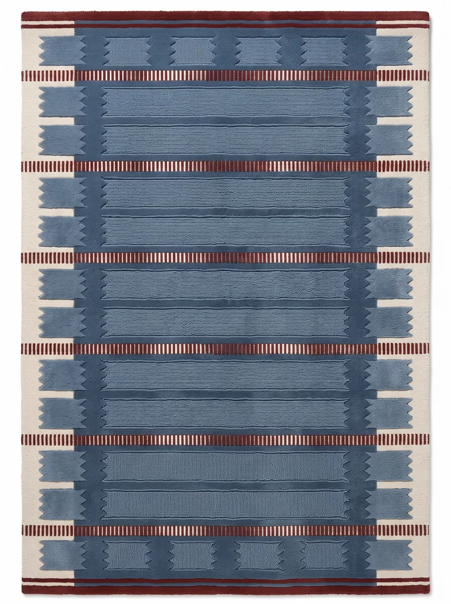 Nordic Terrace, Nasim Custom Studio bespoke rug, NZ Wool & Bamboo Silk, 91 × 152 cm (3'0" × 5'0"), Nasim Carpets Malaysia — view 1