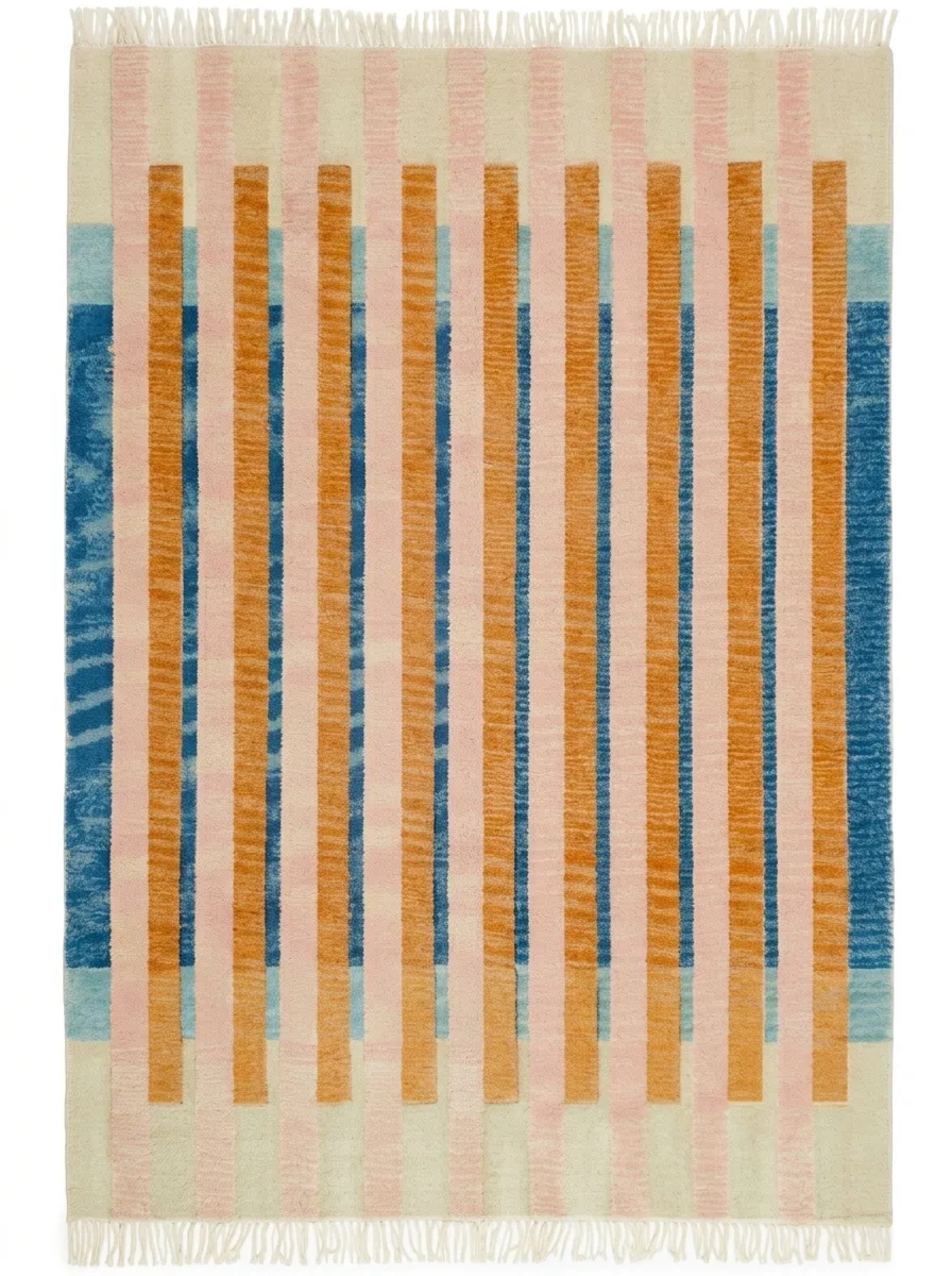 Parallels, Nasim Custom Studio bespoke rug, NZ Wool & Bamboo Silk, 91 × 152 cm (3'0" × 5'0"), Nasim Carpets Malaysia — view 1