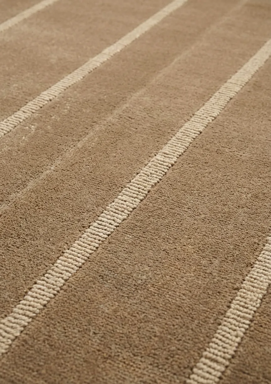 Indo Loribaft Stripe Taupe, India modern rug, in taupe, Wool, 128 × 192 cm (4'2" × 6'4"), Nasim Carpets Malaysia — view 3