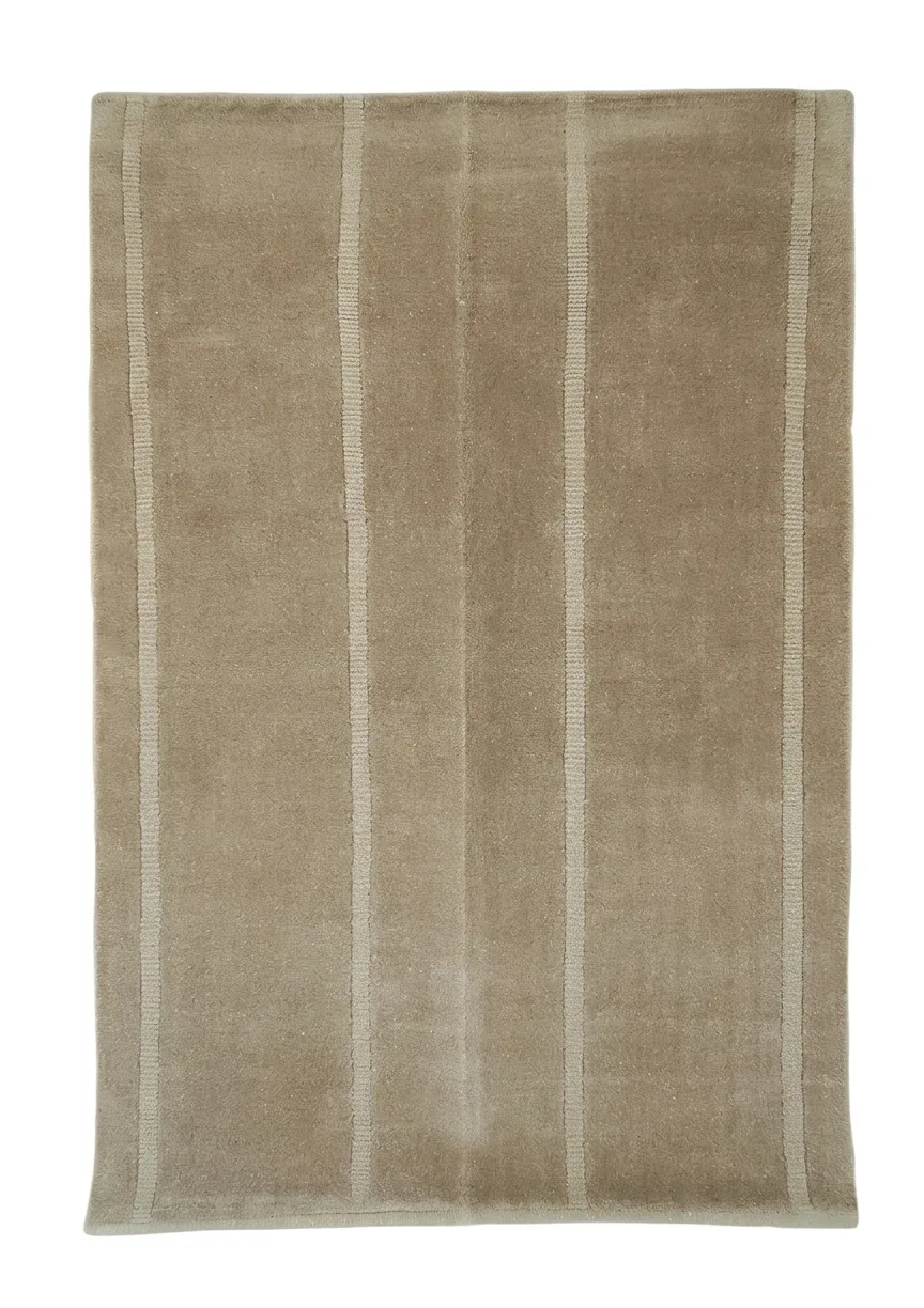 Indo Loribaft Stripe Taupe, India modern rug, in taupe, Wool, 128 × 192 cm (4'2" × 6'4"), Nasim Carpets Malaysia — view 1