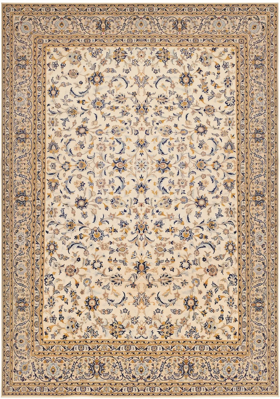 Kashan All-Over Ivory, Kashan, Iran persian rug, in antique ivory, Wool, 254 × 366 cm (8'4" × 12'0"), Nasim Carpets Malaysia — view 1