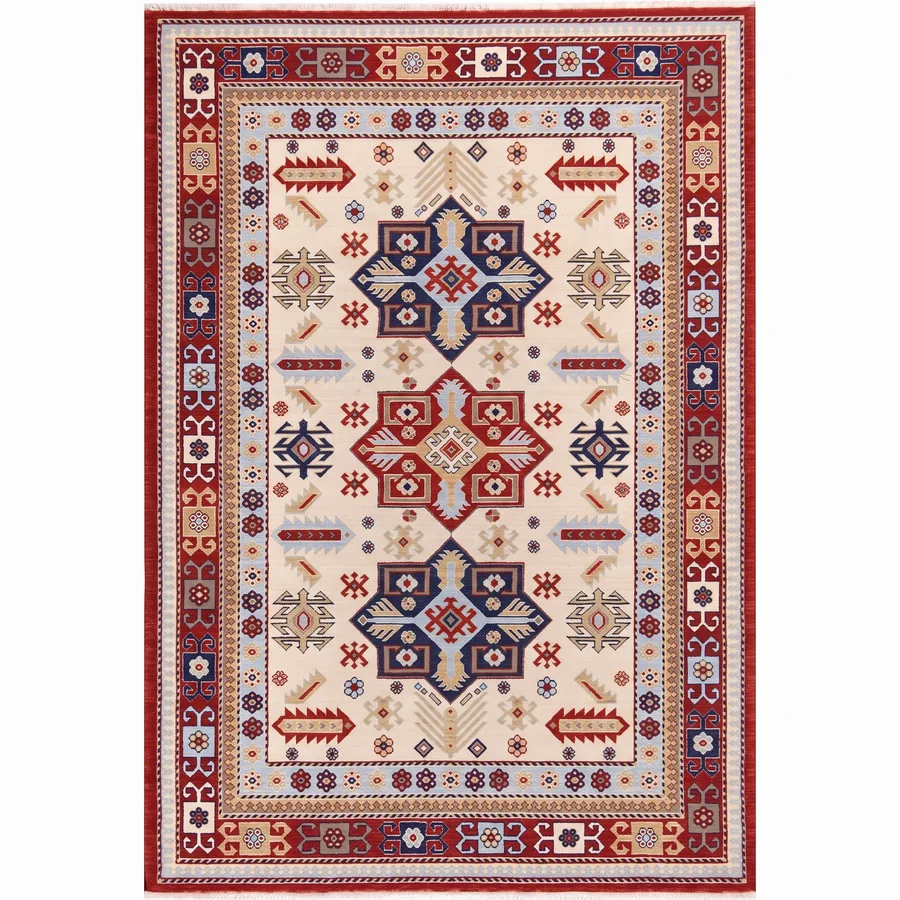 Kazak Medallion Ivory, Kazak, Caucasus (Azerbaijan/Armenia border region) tribal rug, in ivory, Wool, 84 × 142 cm (2'9" × 4'8"), Nasim Carpets Malaysia — view 1