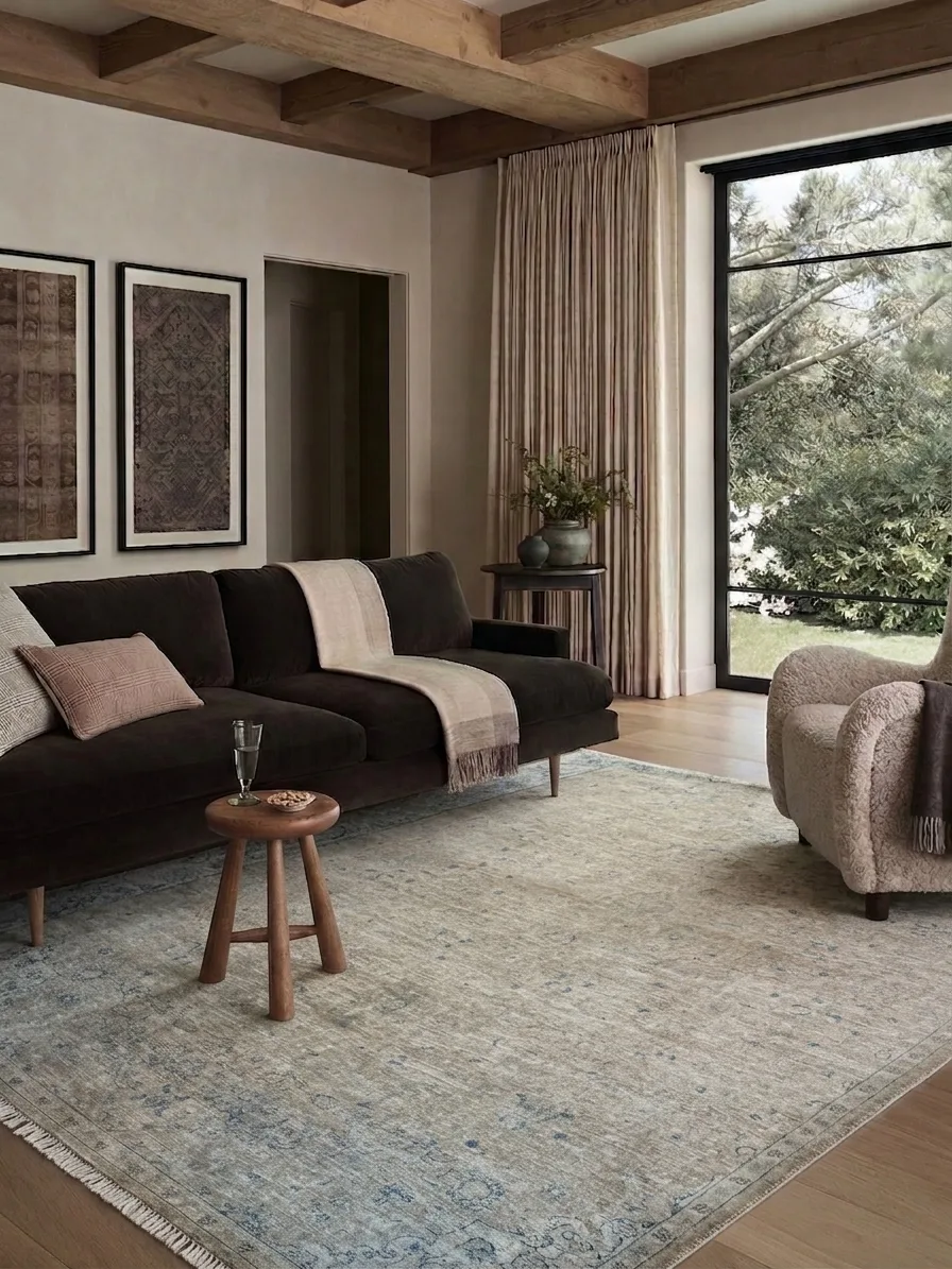 Kerman All-Over Faded Sand, Kerman persian rug, in sand, Wool, 213 × 304 cm (7'0" × 10'0"), Nasim Carpets Malaysia — view 2