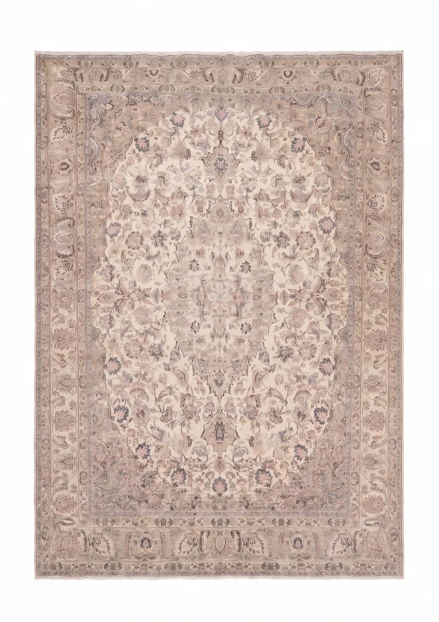 Kirman Allover Floral Ivory, Kirman, Iran persian rug, in antique ivory, Wool, 292 × 391 cm (9'7" × 12'10"), Nasim Carpets Malaysia — view 1