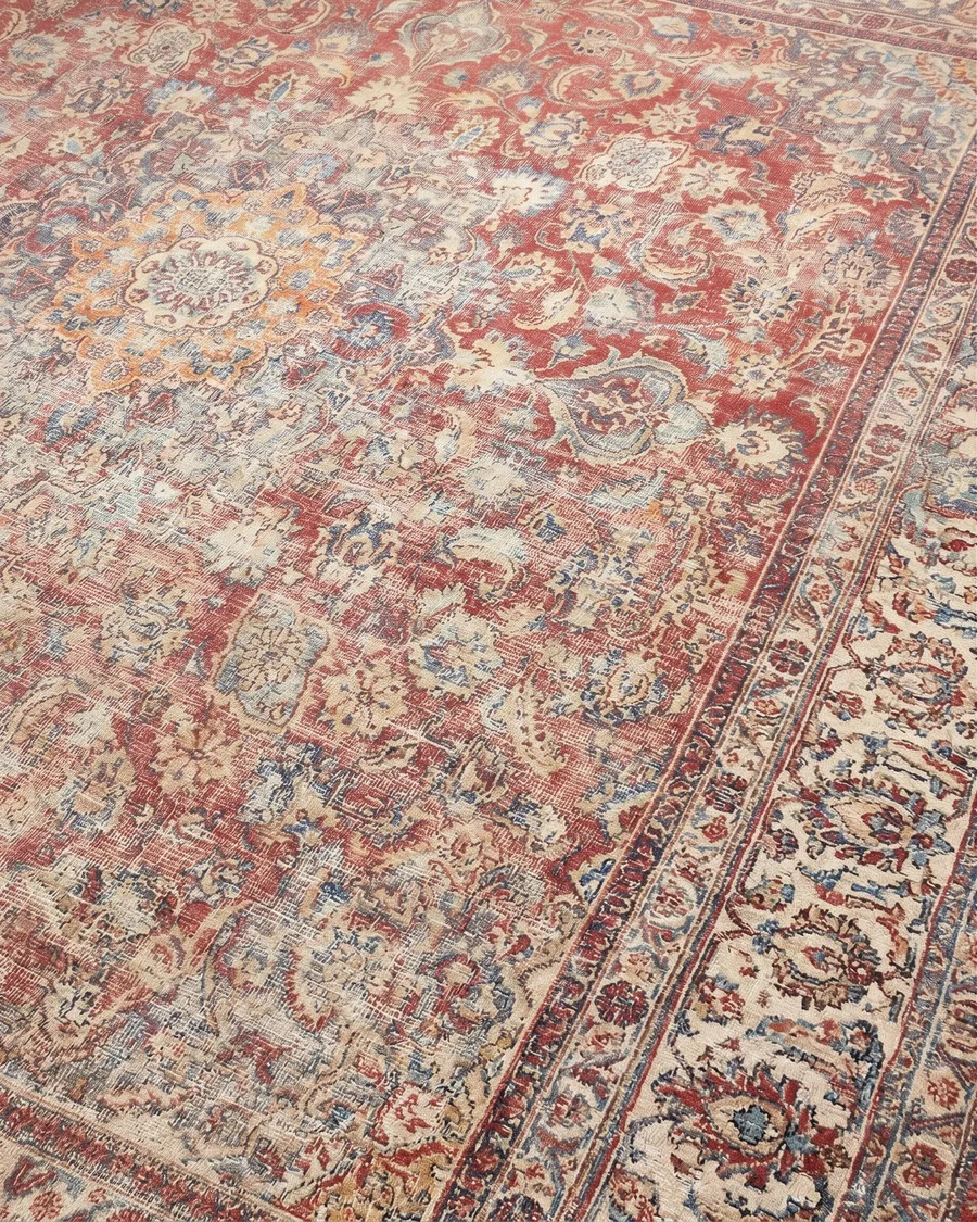 Kirman Medallion Floral Madder Red, Kirman, Iran persian rug, in madder red, Wool, 284 × 305 cm (9'4" × 10'0"), Nasim Carpets Malaysia — view 3