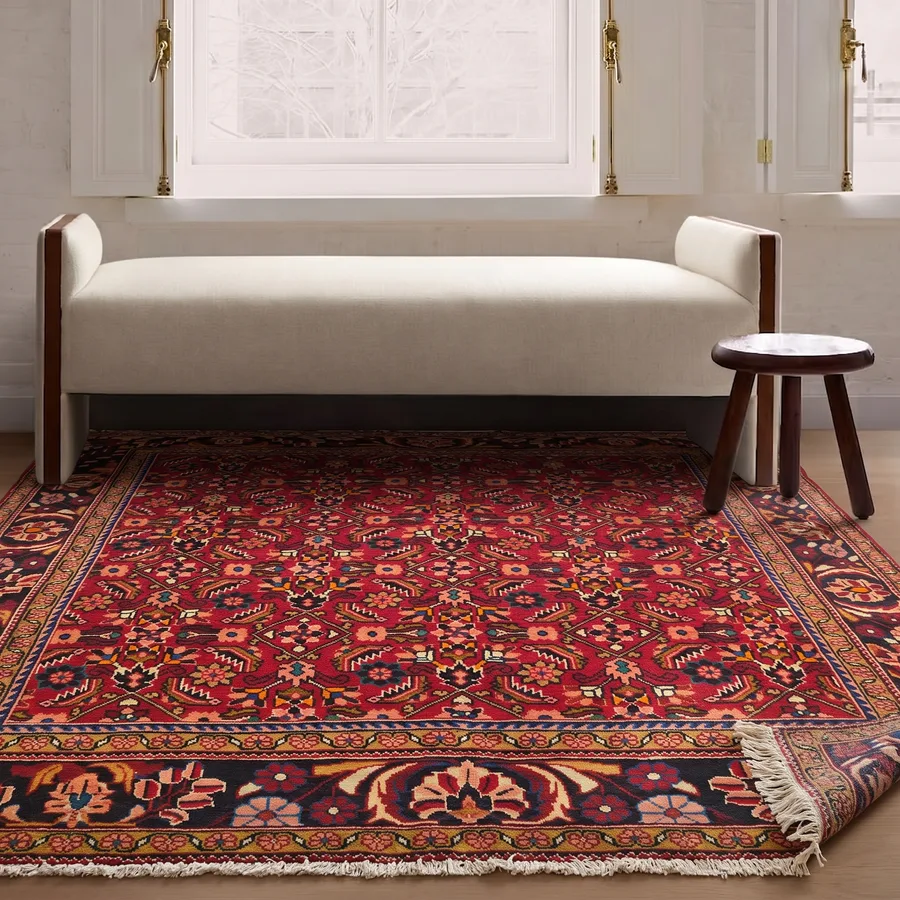 Mahal All-Over Crimson, Mahal, Arak Region, Iran tribal rug, in crimson red, Wool, 219 × 311 cm (7'2" × 10'2"), Nasim Carpets Malaysia — view 2