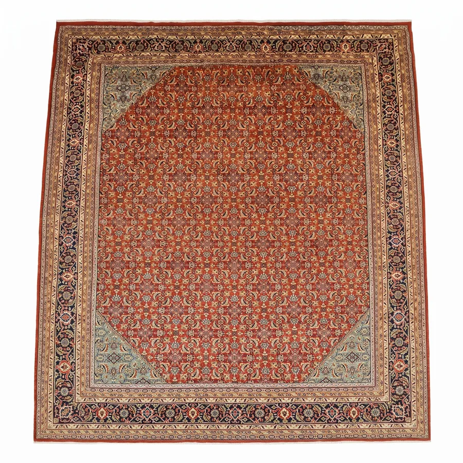 Mahi Tabriz All-Over Crimson, Tabriz, Iran persian rug, in madder crimson, Wool, 305 × 396 cm (10'0" × 13'0"), Nasim Carpets Malaysia — view 1