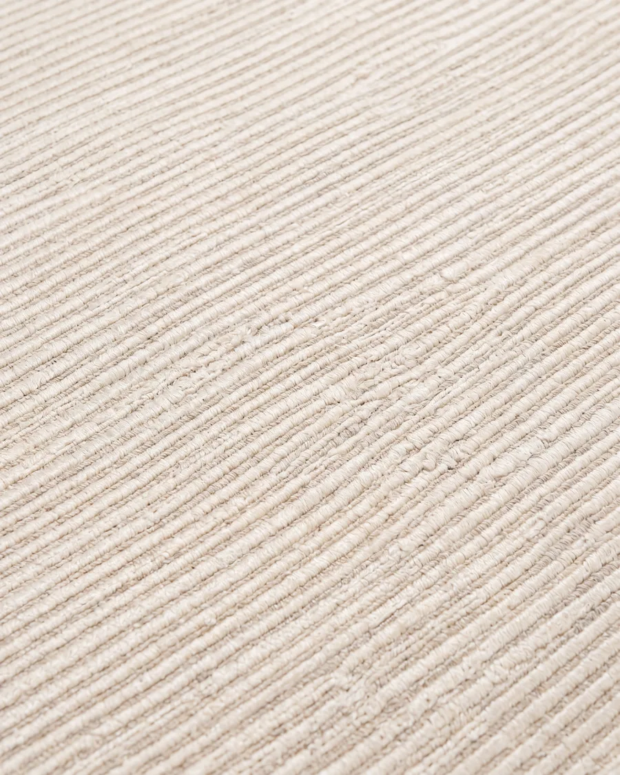 Nepali Ribbed Minimalist Ivory, Nepal (Kathmandu Valley) modern rug, in warm ivory, Pure Silk, 274 × 357 cm (9'0" × 11'9"), Nasim Carpets Malaysia — view 3
