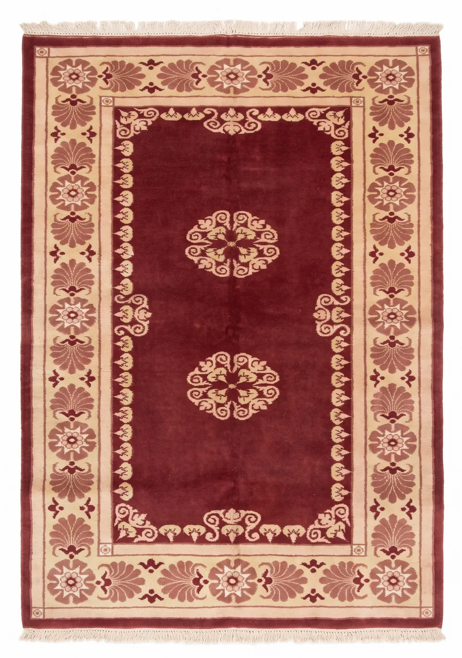 Ningxia Medallion Burgundy, Ningxia, China tribal rug, in burgundy red, Wool, 4877 × 6888 cm (160'0" × 226'0"), Nasim Carpets Malaysia — view 1