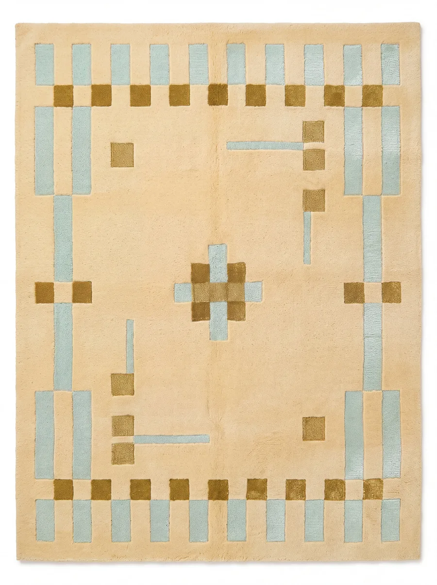Cipher, Nasim Custom Studio bespoke rug, NZ Wool & Bamboo Silk, 91 × 152 cm (3'0" × 5'0"), Nasim Carpets Malaysia — view 1