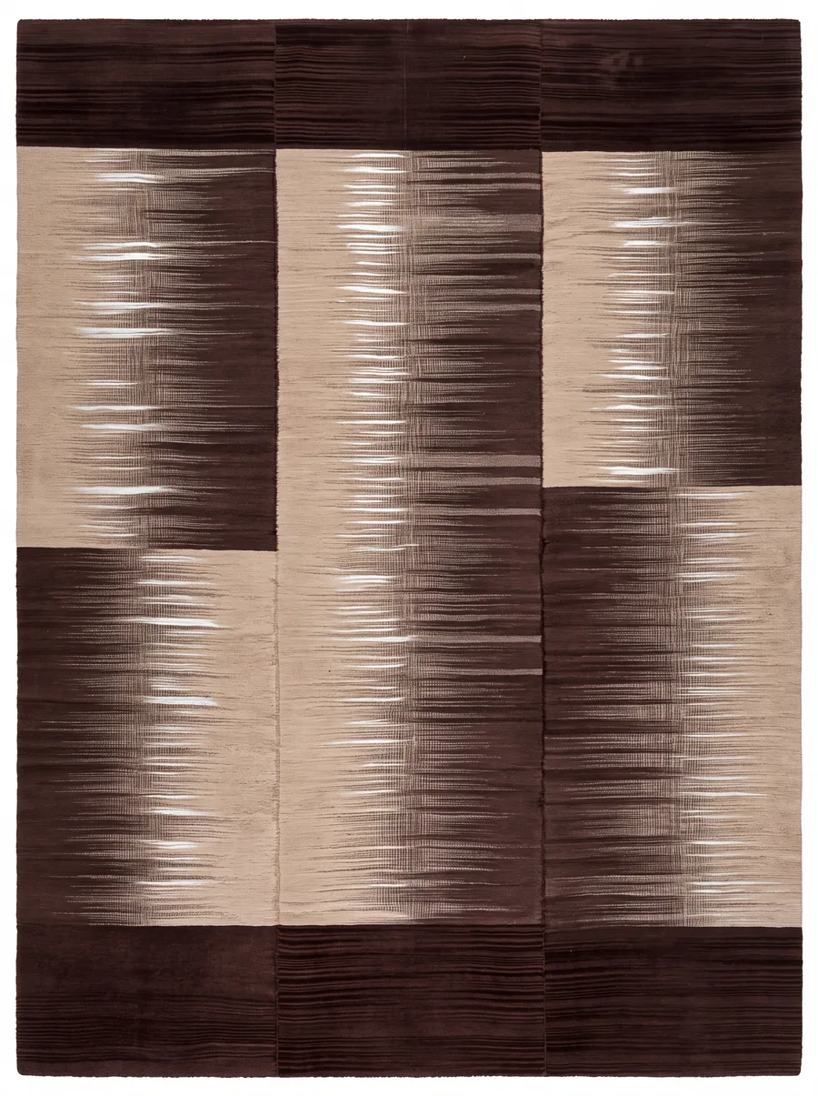 Ikat, Nasim Custom Studio bespoke rug, NZ Wool & Bamboo Silk, 91 × 152 cm (3'0" × 5'0"), Nasim Carpets Malaysia — view 1
