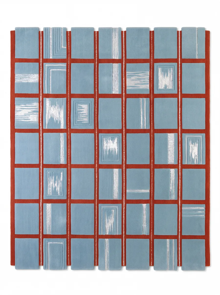 Fenestra, Nasim Custom Studio bespoke rug, NZ Wool & Bamboo Silk, 91 × 152 cm (3'0" × 5'0"), Nasim Carpets Malaysia — view 1