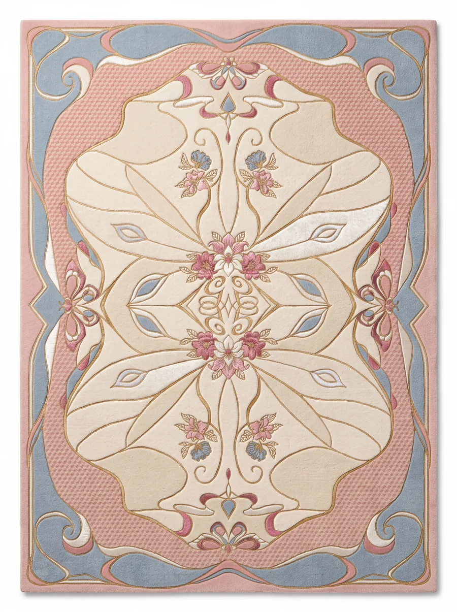 Belle, Nasim Custom Studio bespoke rug, NZ Wool & Bamboo Silk, 91 × 152 cm (3'0" × 5'0"), Nasim Carpets Malaysia — view 1