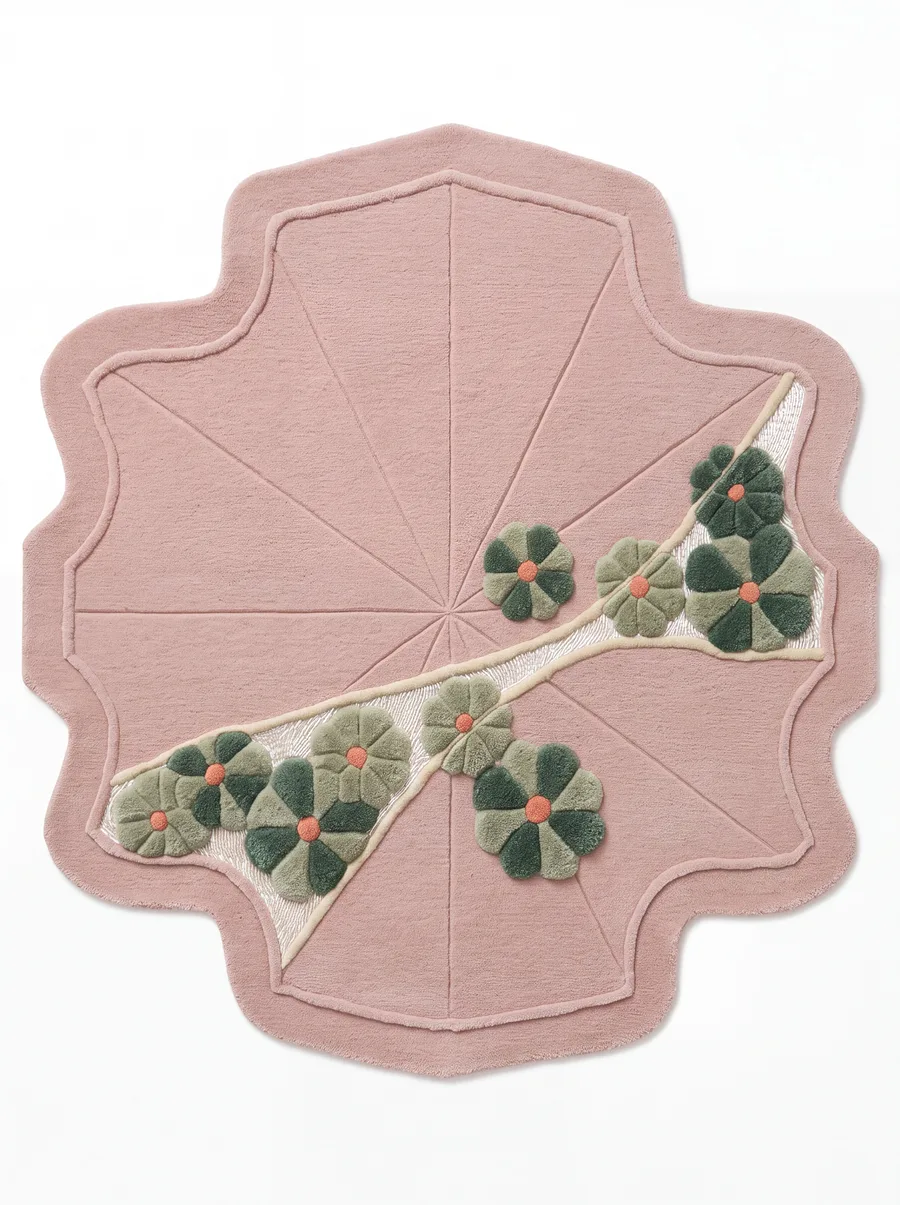 Lotus, Nasim Custom Studio bespoke rug, NZ Wool & Bamboo Silk, 91 × 152 cm (3'0" × 5'0"), Nasim Carpets Malaysia — view 1