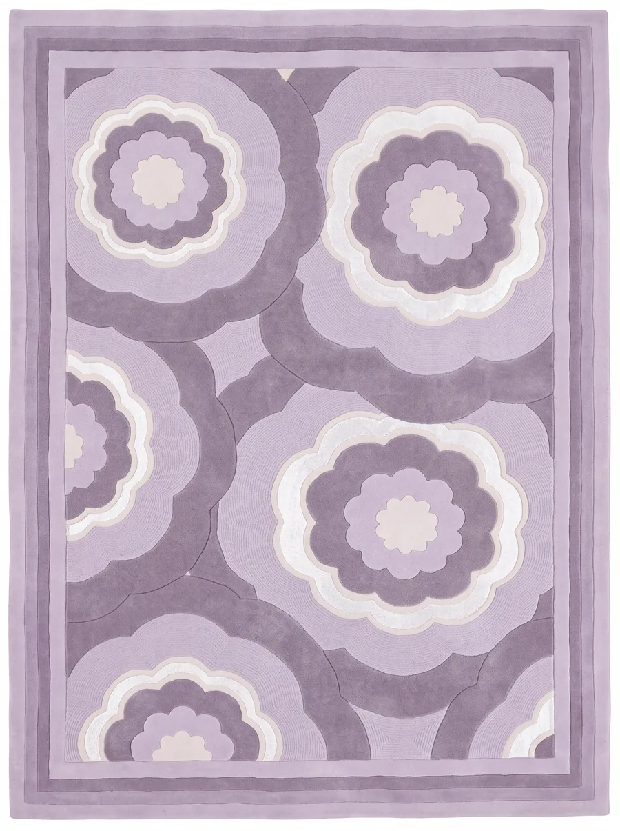 Rosette, Nasim Custom Studio bespoke rug, in rose, NZ Wool & Bamboo Silk, 91 × 152 cm (3'0" × 5'0"), Nasim Carpets Malaysia — view 1