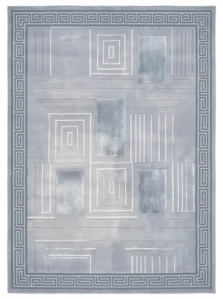 Meander Locus, Nasim Custom Studio bespoke rug, NZ Wool & Bamboo Silk, 91 × 152 cm (3'0" × 5'0"), Nasim Carpets Malaysia — view 1