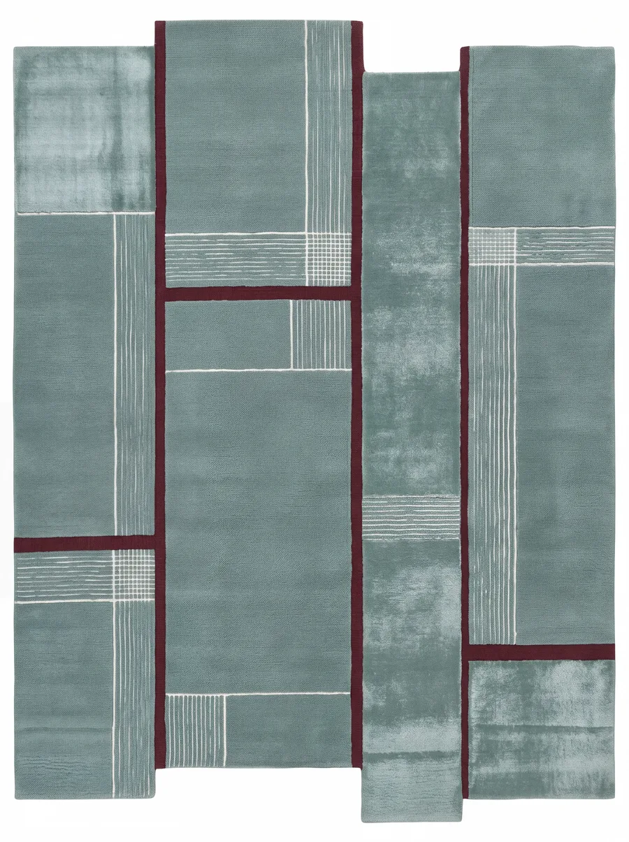 Fascia, Nasim Custom Studio bespoke rug, NZ Wool & Bamboo Silk, 91 × 152 cm (3'0" × 5'0"), Nasim Carpets Malaysia — view 1