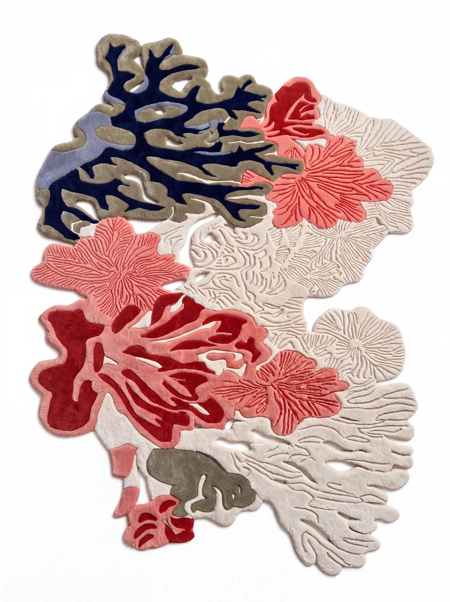 Reef, Nasim Custom Studio bespoke rug, NZ Wool & Bamboo Silk, 91 × 152 cm (3'0" × 5'0"), Nasim Carpets Malaysia — view 1