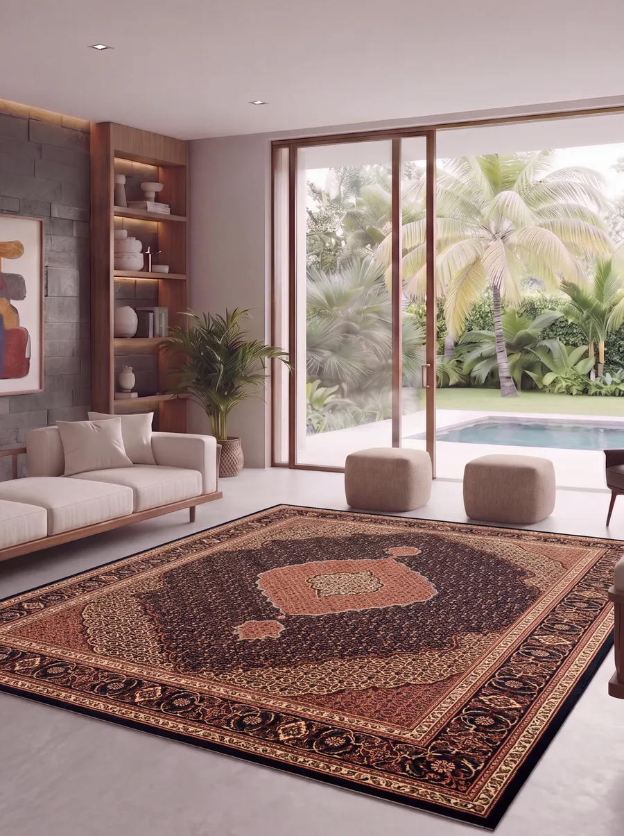 Tabriz Mahi Midnight Navy, Tabriz, Iran persian rug, in navy, Wool, 213 × 305 cm (7'0" × 10'0"), Nasim Carpets Malaysia — view 2