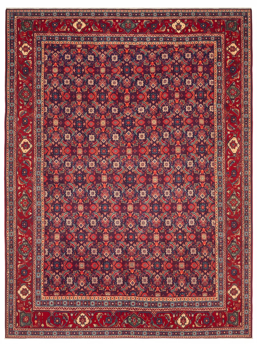 Bijar All-Over Herati Navy, Bijar, Kurdistan Province, Iran tribal rug, in indigo navy, Wool, 213 × 305 cm (7'0" × 10'0"), Nasim Carpets Malaysia — view 1
