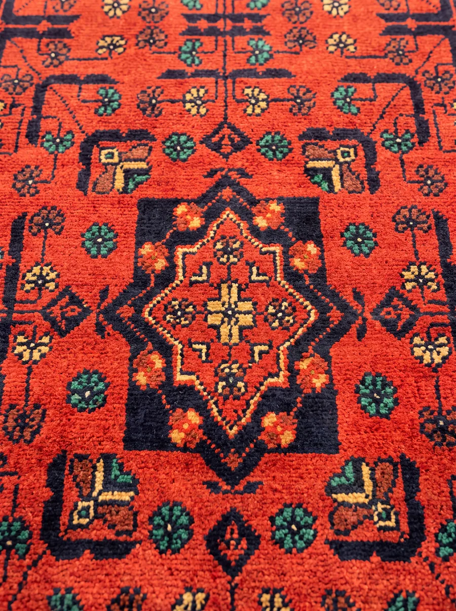 Khal Mohammadi All-Over Madder Red, Kunduz / Faryab Region, Northern Afghanistan tribal rug, in red, Wool, 201 × 305 cm (6'7" × 10'0"), Nasim Carpets Malaysia — view 3
