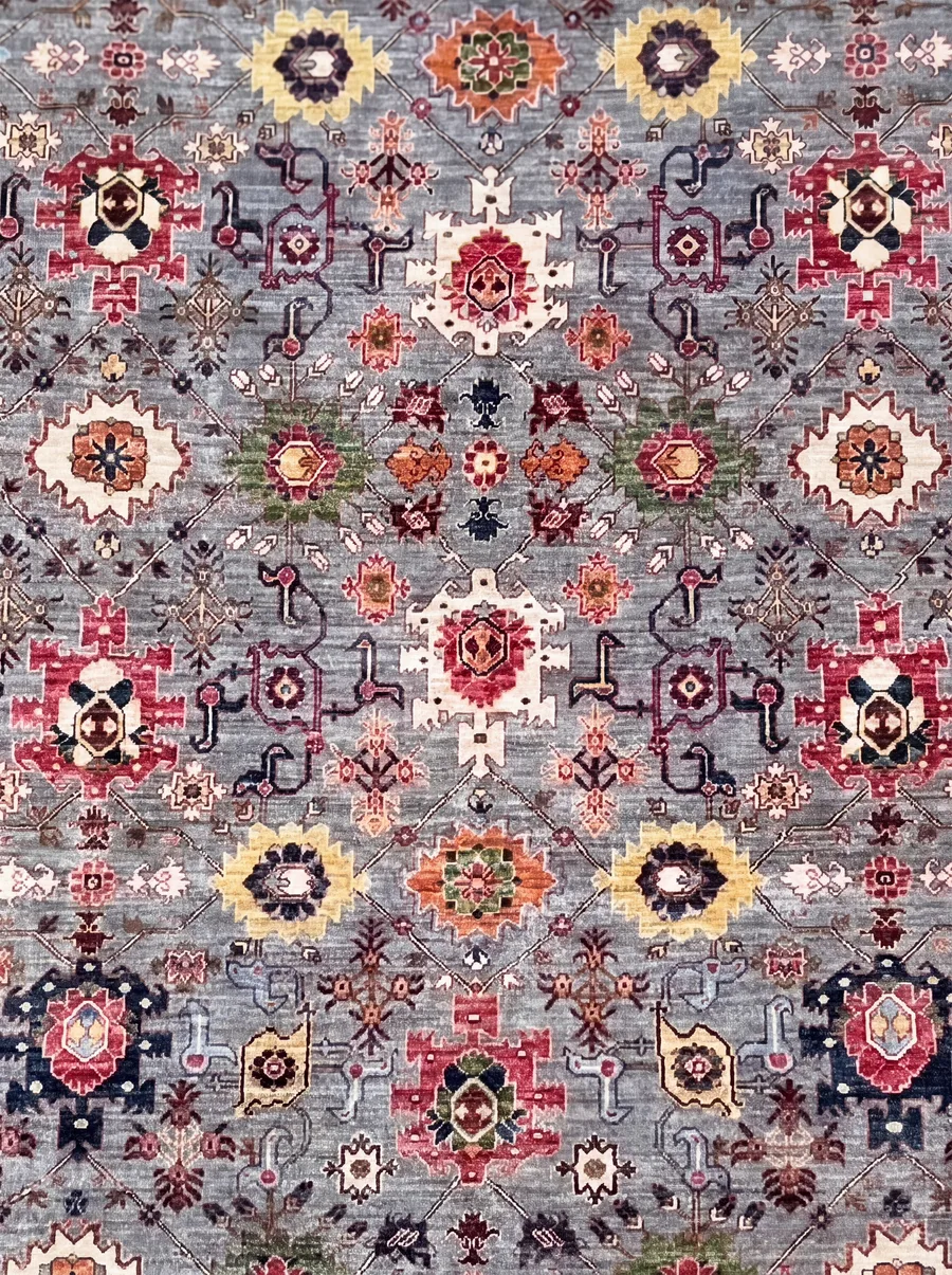 Mamluk Heriz All-Over Steel Blue, Heriz, Iran persian rug, in steel blue, Wool, 240 × 365 cm (7'10" × 12'0"), Nasim Carpets Malaysia — view 3