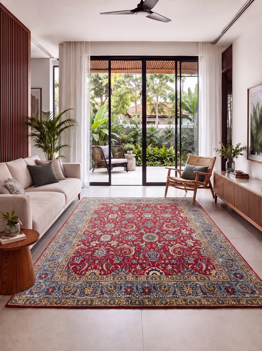 Kashan All-Over Crimson, Kashan, Isfahan Province, Iran persian rug, in ash, Wool, 203 × 310 cm (6'8" × 10'2"), Nasim Carpets Malaysia — view 2