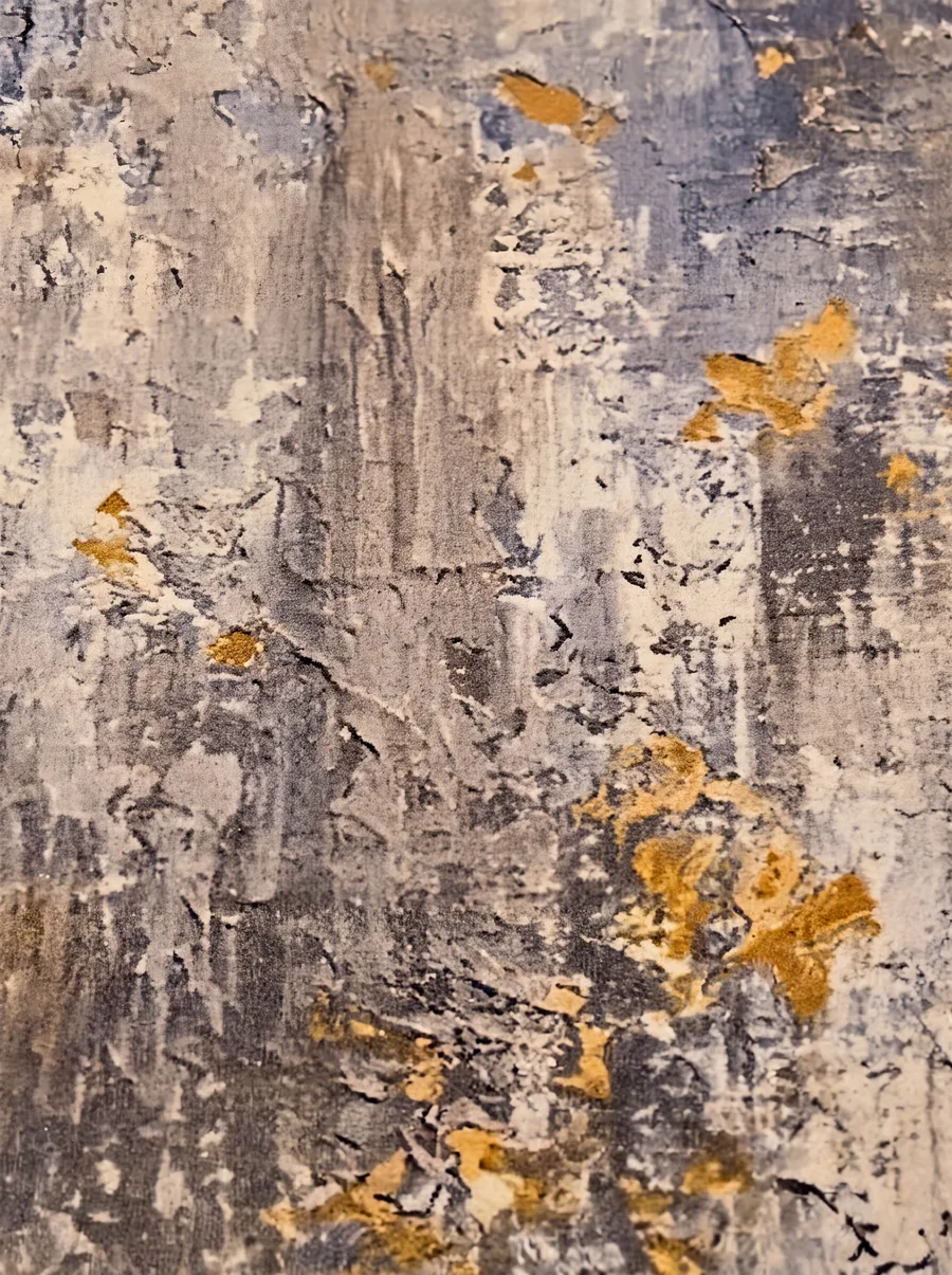 Contemporary Abstract Charcoal Gold, Belgium / Turkey (Western European machine-made contemporary) modern rug, in charcoal grey, Wool, 213 × 305 cm (7'0" × 10'0"), Nasim Carpets Malaysia — view 3