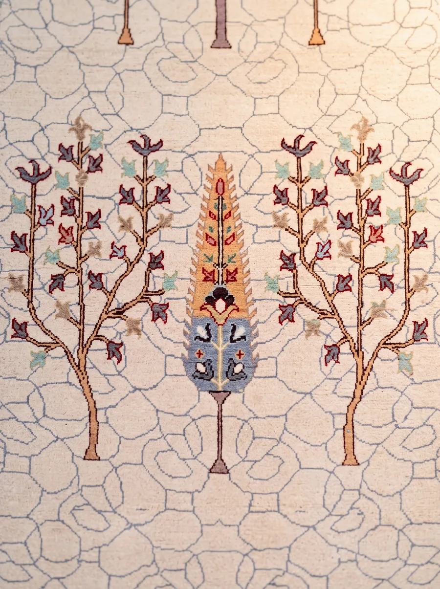 Ottoman Tree of Life Ivory Runner, Istanbul, Turkey (Ottoman Court Style) tribal rug, in antique ivory, Wool, 280 × 98 cm (9'2" × 3'3"), Nasim Carpets Malaysia — view 3