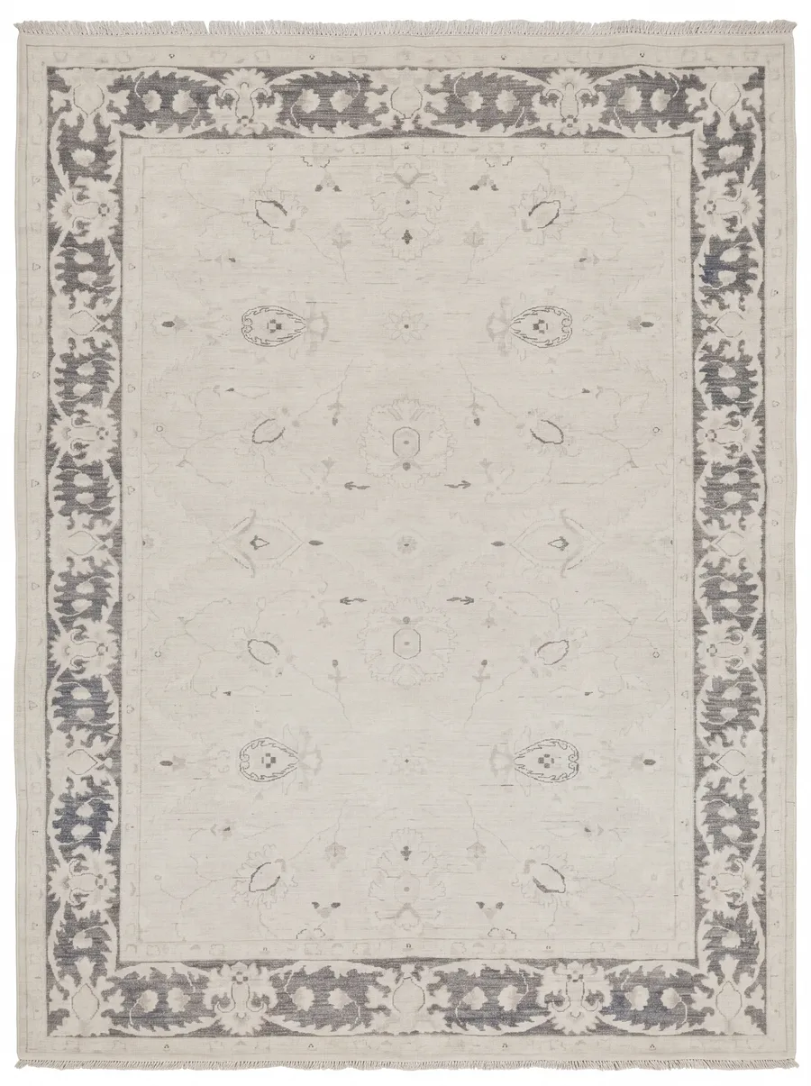 Chobi Ziegler All-Over Ivory, Peshawar, Pakistan (Chobi/Ziegler tradition) persian rug, in antique ivory, Wool, 183 × 274 cm (6'0" × 9'0"), Nasim Carpets Malaysia — view 1