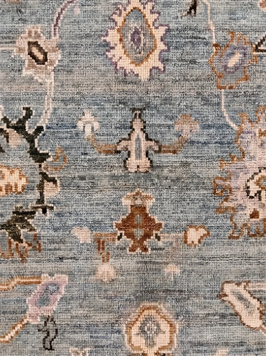 Sultanabad Allover Floral Steel Blue, Sultanabad (Arak), Iran persian rug, in steel blue, Wool, 190 × 125 cm (6'3" × 4'1"), Nasim Carpets Malaysia — view 4