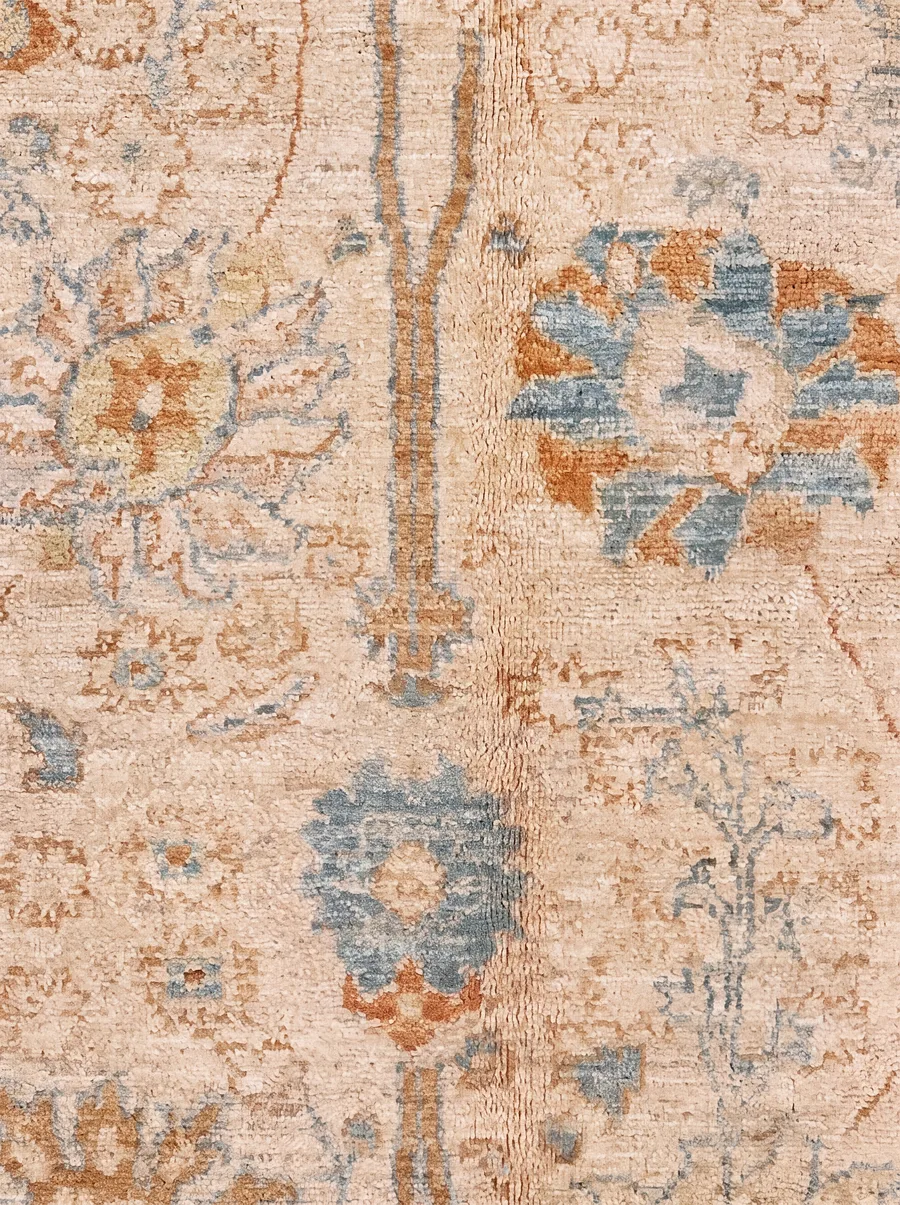 Ziegler Floral Tree-of-Life Ivory, Peshawar, Pakistan (Ziegler/Sultanabad revival tradition) tribal rug, in antique ivory, Wool, 184 × 118 cm (6'0" × 3'10"), Nasim Carpets Malaysia — view 3