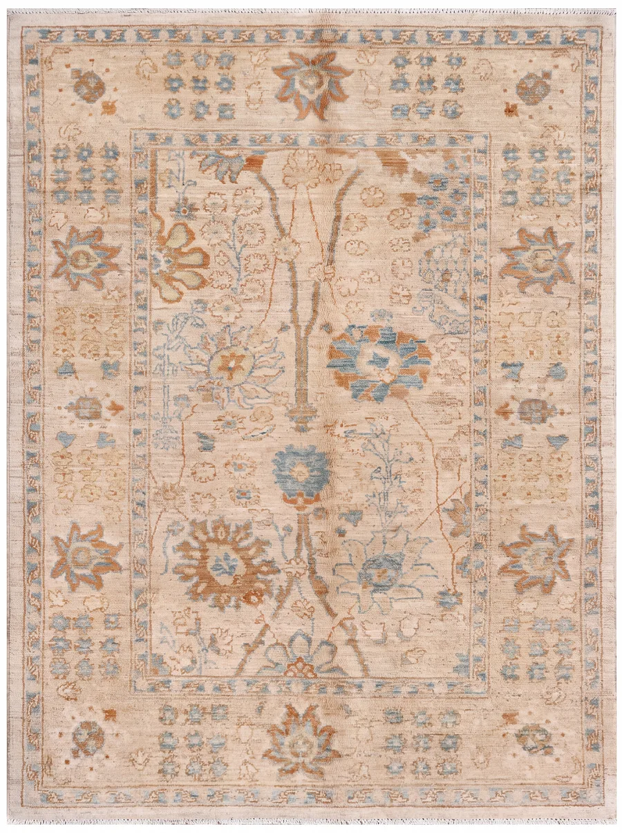 Ziegler Floral Tree-of-Life Ivory, Peshawar, Pakistan (Ziegler/Sultanabad revival tradition) tribal rug, in antique ivory, Wool, 184 × 118 cm (6'0" × 3'10"), Nasim Carpets Malaysia — view 1