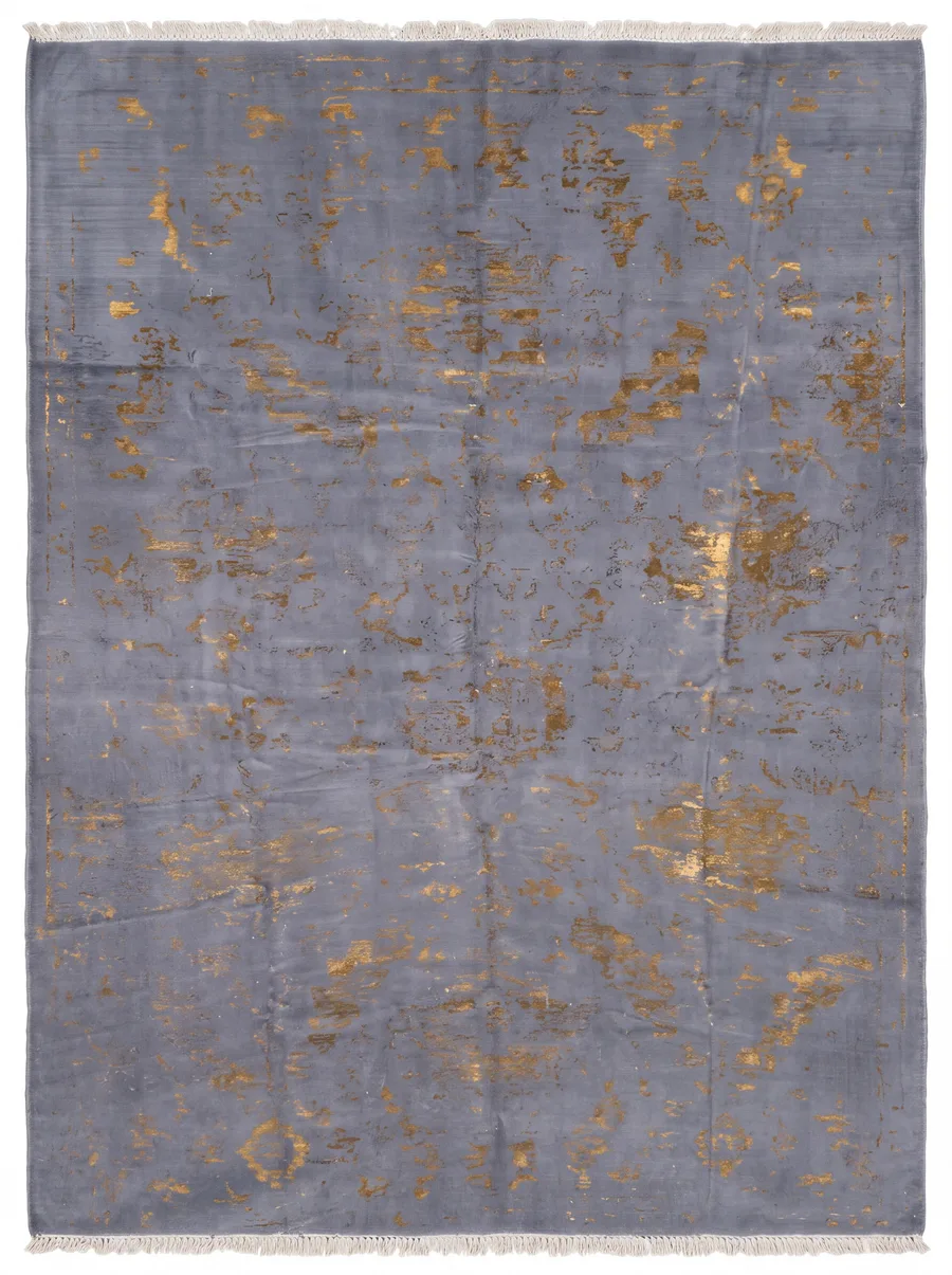 Turkish Modern Abstract Slate Gold, Turkey modern rug, in slate grey, Wool, 305 × 396 cm (10'0" × 13'0"), Nasim Carpets Malaysia — view 1