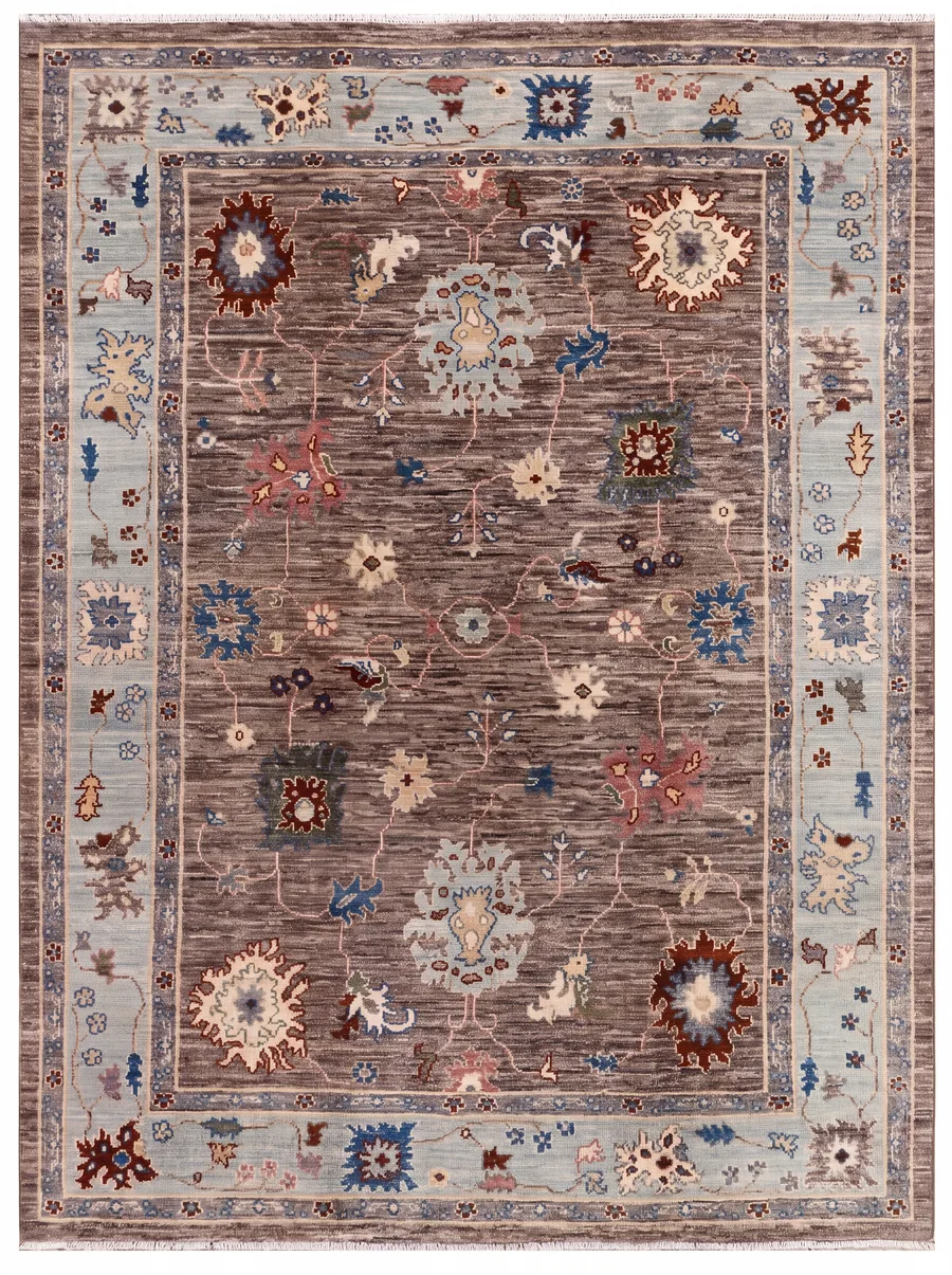 Ziegler Sultanabad All-Over Mocha, Sultanabad (Arak), Iran — Ziegler revival style tribal rug, in warm mocha brown, Wool, 270 × 180 cm (8'10" × 5'11"), Nasim Carpets Malaysia — view 1