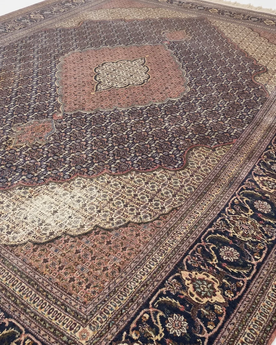 Tabriz Mahi Medallion Navy, Iran persian rug, in midnight navy, Wool, 213 × 305 cm (7'0" × 10'0"), Nasim Carpets Malaysia — view 3
