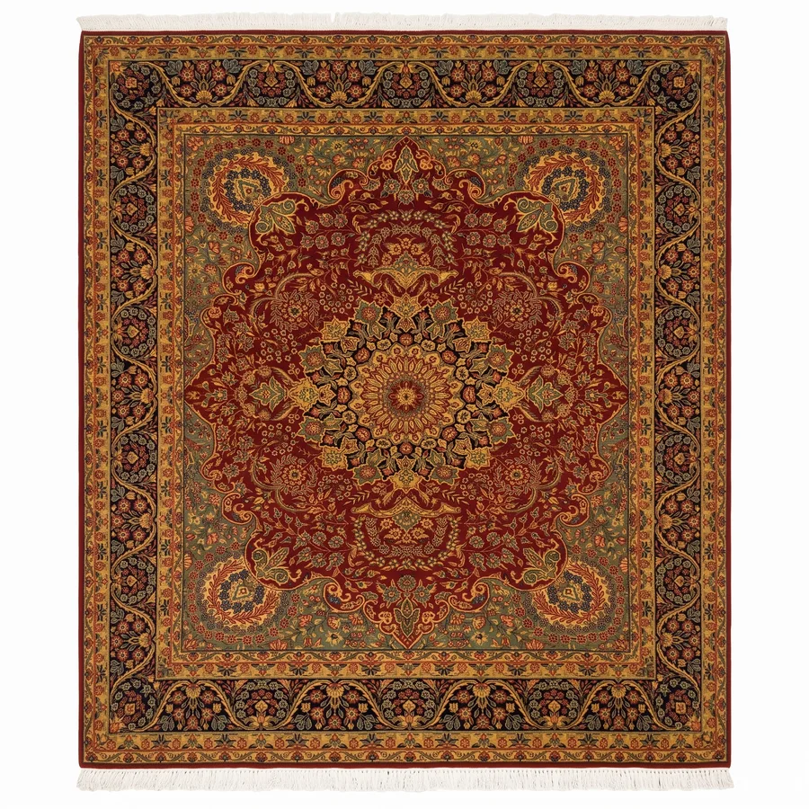 Tabriz Medallion Crimson, Tabriz, Iran persian rug, in crimson red, Wool, 290 × 396 cm (9'6" × 13'0"), Nasim Carpets Malaysia — view 1