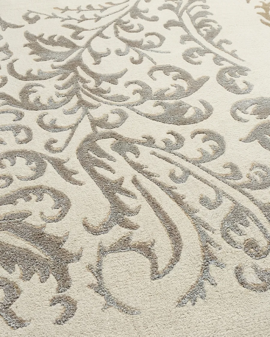 Tibetan Acanthus Scroll Ivory, Nepal modern rug, in ivory, Wool, 91 × 152 cm (3'0" × 5'0"), Nasim Carpets Malaysia — view 3