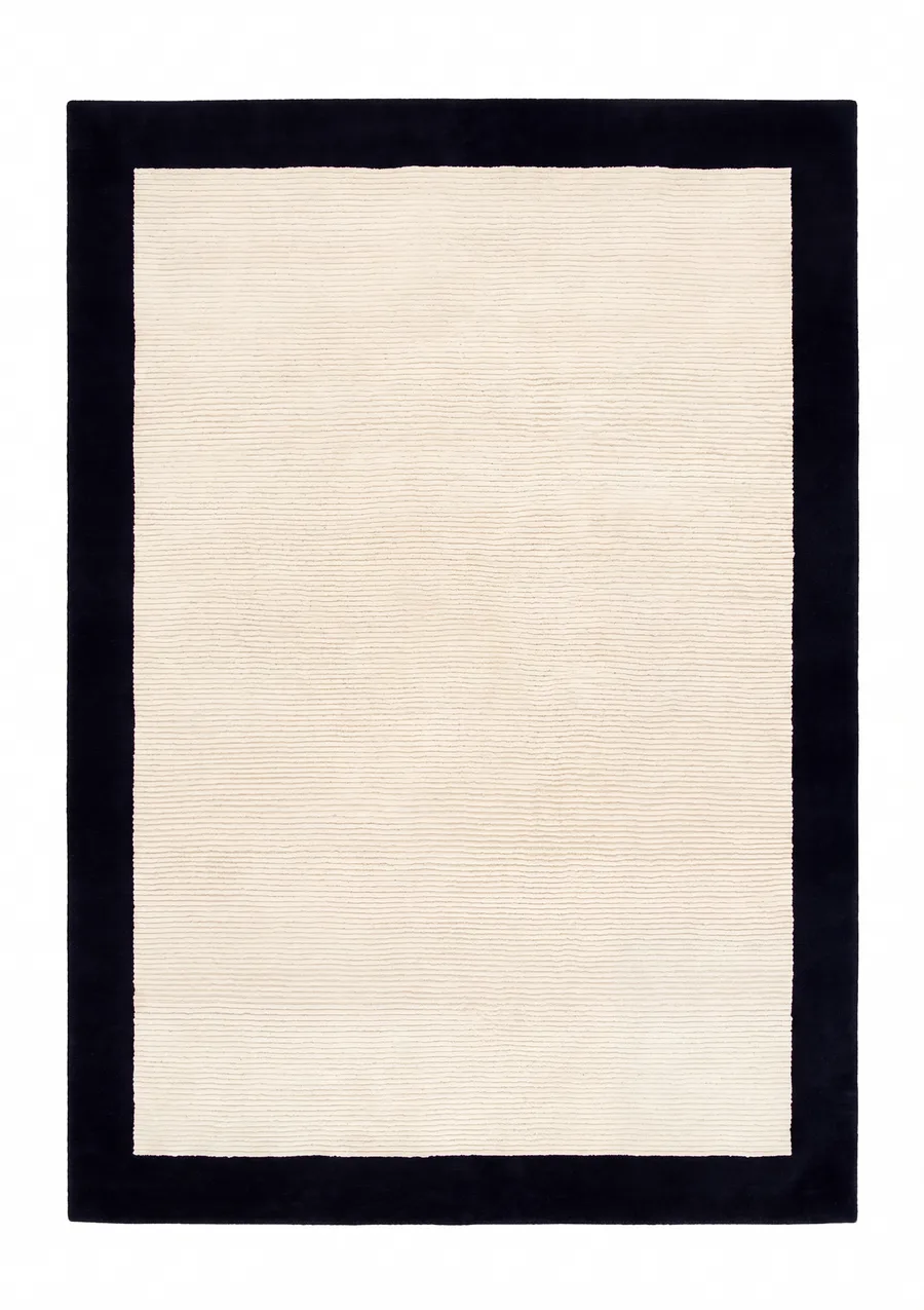Tibetan Minimalist Border Ivory, Nepal/Tibet modern rug, in ivory, Wool, 173 × 249 cm (5'8" × 8'2"), Nasim Carpets Malaysia — view 1