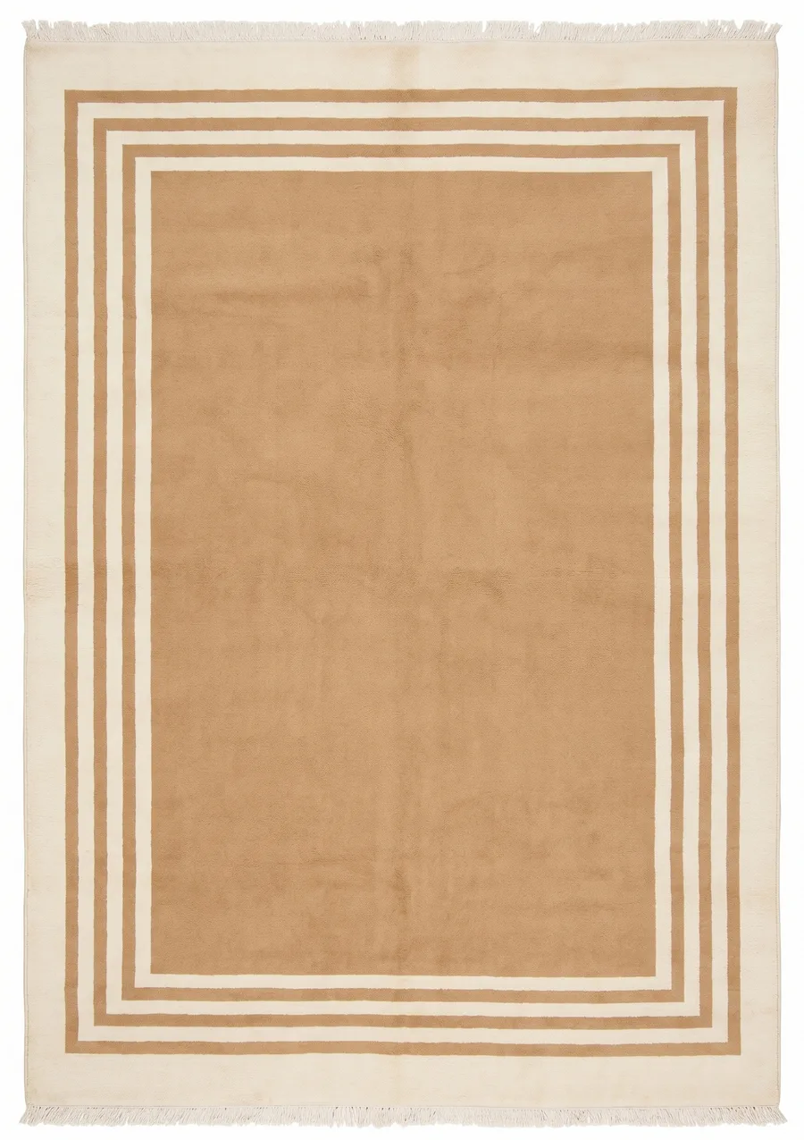 Tibetan Minimalist Field Camel, Tibet modern rug, in camel, Wool, 219 × 305 cm (7'2" × 10'0"), Nasim Carpets Malaysia — view 1