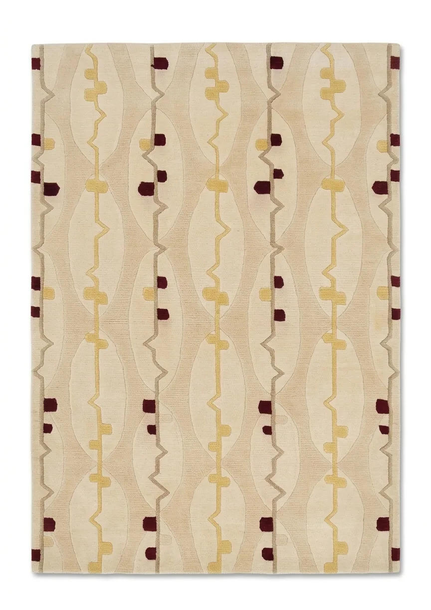 Tibetan Modernist Stripe Ivory, Nepal modern rug, in ivory, Wool, 91 × 152 cm (3'0" × 5'0"), Nasim Carpets Malaysia — view 1
