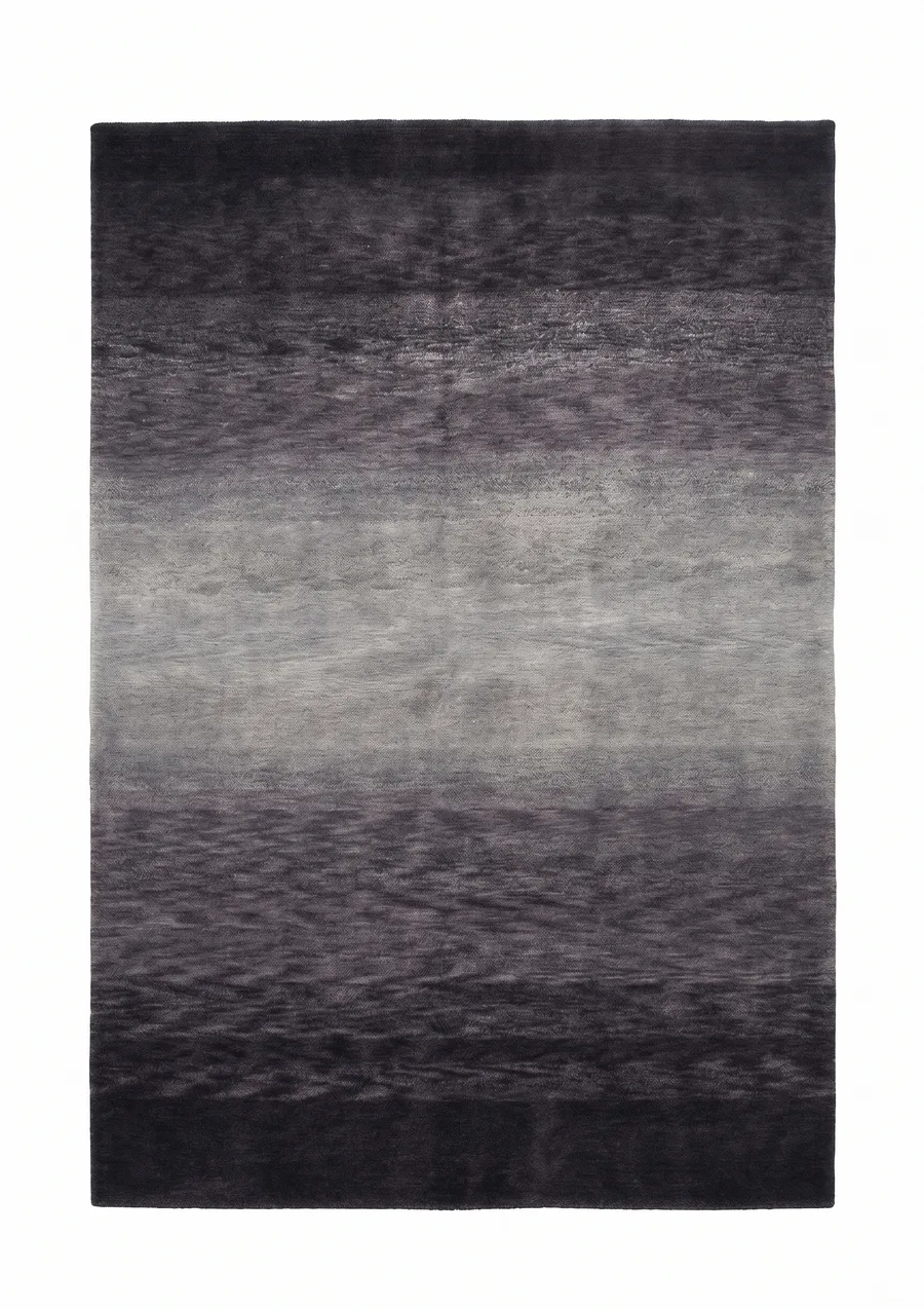 Tibetan Ombre Charcoal, Nepal modern rug, in charcoal grey, Wool, 158 × 244 cm (5'2" × 8'0"), Nasim Carpets Malaysia — view 1