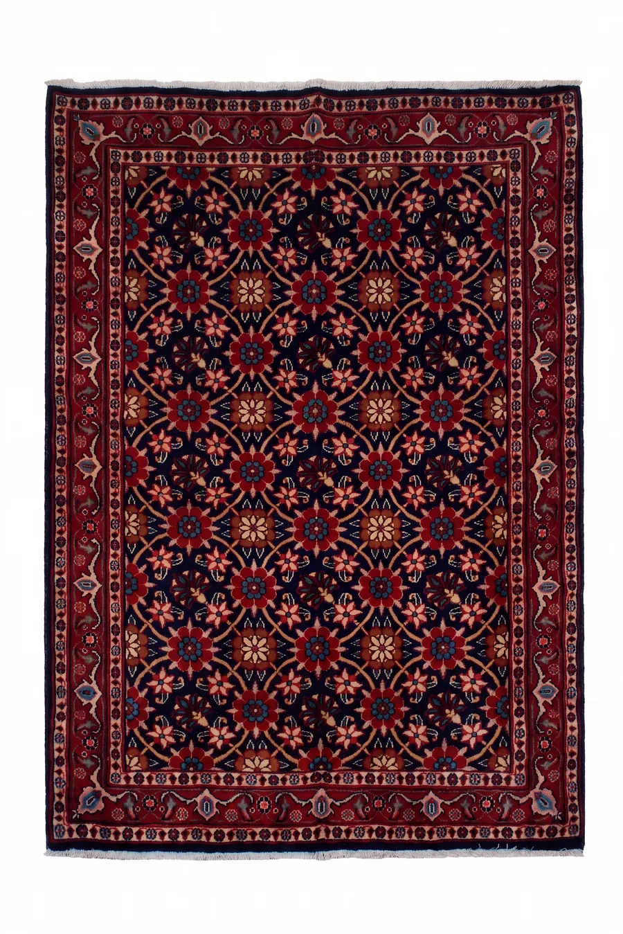 Varamin All-Over Herati Navy, Varamin, Iran tribal rug, in midnight navy, Wool, 91 × 152 cm (3'0" × 5'0"), Nasim Carpets Malaysia — view 1